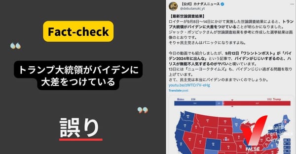 （画像）トランプ大統領がバイデンに大差をつけている？【ファクトチェック】